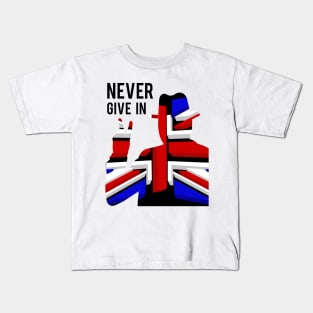 Churchill Never Give In 2 Kids T-Shirt